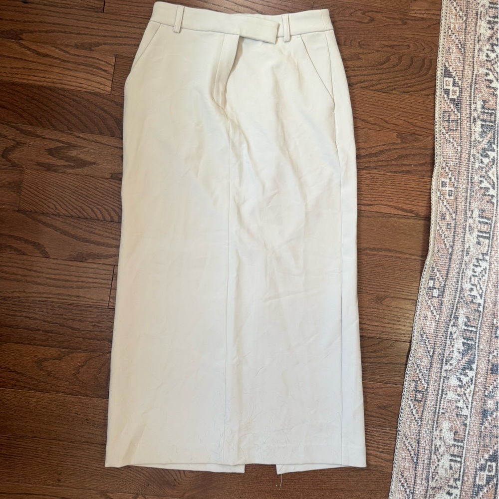 Express Women's Cream Straight Midi Skirt